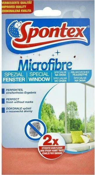Leckë për pastrimin e dritareve Spontex Microfibre, e portokalltë