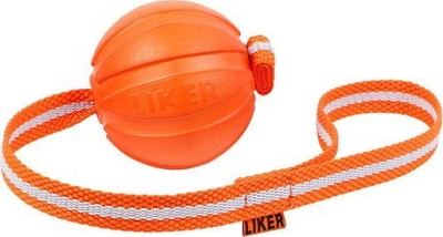 Lodër për qen Collar Liker Line, top me litar 7 cm, portokalli