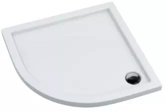 Tabaka dushi Slim, gjysmë-rrethore 80x80 cm, e ulët 5 cm, e bardhë