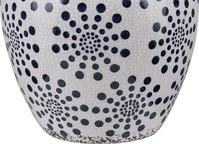 Vazo zbukuruese MILETOS Flower, stoneware, 19 cm, e bardhë