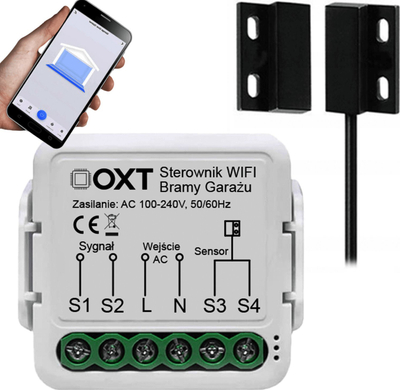 Паметен модул OXT со рид сензор, контрола за гаражна врата, WiFi TUYA