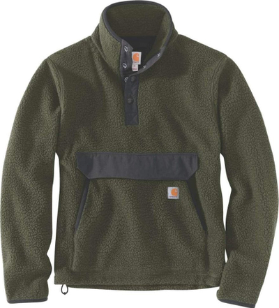 Bluzë polar Carhartt Relaxed Fit, sherpa fleece, XXL, jeshile e errët