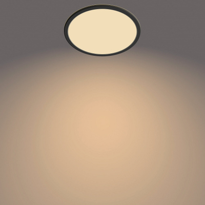 Llambë tavani LED Philips SuperSlim, Ø 24.5 cm, IP44, e zezë