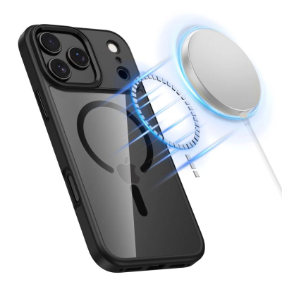 Kllëf telefoni Tech-Protect MagMat MagSafe për iPhone 17 Pro, i tejdukshëm, i zi