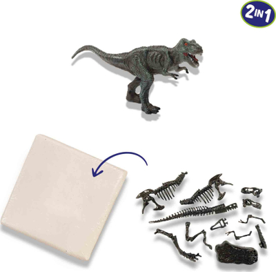 Set loje SES Creative Dinosaur and Skeleton Dig T-rex, 2 në 1, për gërmim, shumëngjyrësh