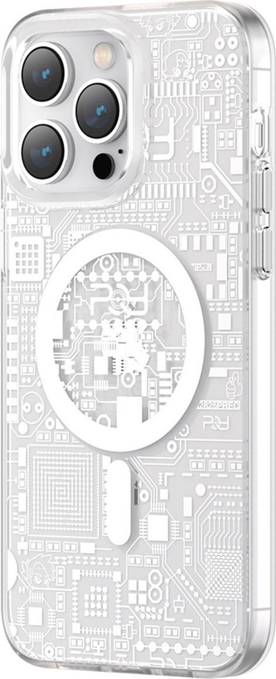 Mbulesë magnetike Kingxbar PQY Geek Series për iPhone 14 Pro Max, MagSafe, transparente, argjendtë