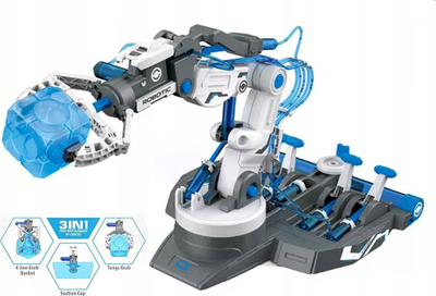 Set ndërtimi Byjarda 3n1 krah roboti hidraulik, 220 copa, edukativ 8+, gri blu