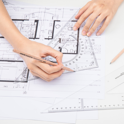 Trekëndësh këndmatës DELI 28cm 6430 1/24