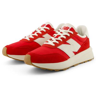 Atlete unisex New Balance U370VD, lëkurë zamujshe dhe rrjetë, taban EVA, të kuqe
