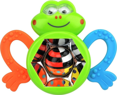 Lodër për bebe Silly Froggy, me tinguj kërcitës, top rrotullues si kaleidoskop, jeshile