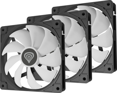 Ventilatorë PC Natec Genesis Oxal 120, set 3 copë, ARGB, 120 mm, të zinj