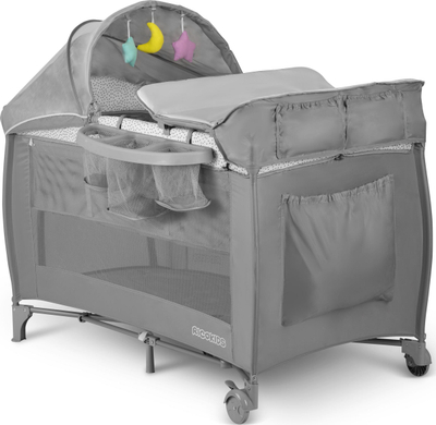 Krevat udhëtimi Ricokids RK-242, 125x65x78cm, me dyshek dhe çantë për ta çu, gri