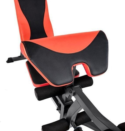 Stol multifunksional fitness HMS LS3050, me pult për biceps, modul për këmbë, i kuq e zi