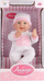 Lodër për bebe Adar Baby Doll 547704, me set gjërash, rreth 45 cm, e bardhë me rozë