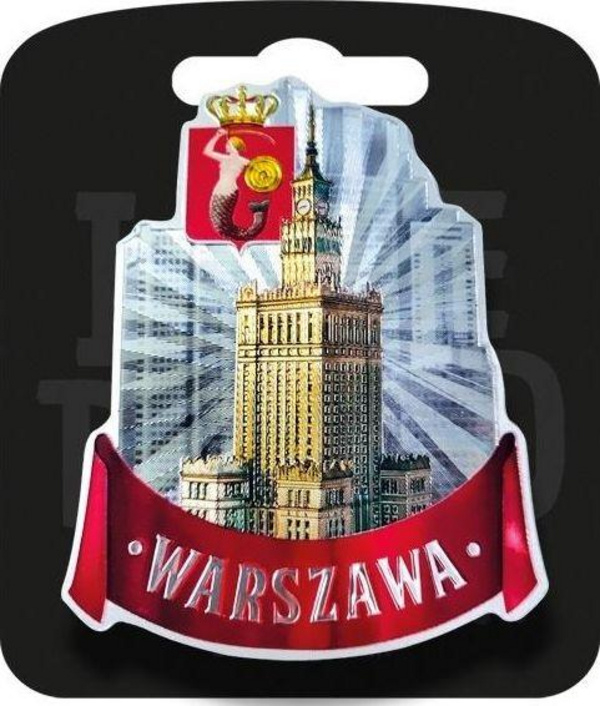 Magnet frigoriferi I Love Poland Warsaw, suvenir dekorativ, shumëngjyrësh