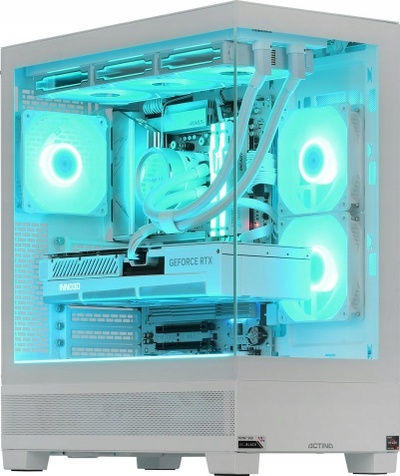 Kompjuter gaming Actina View 7800X3D, Ryzen 7, 32GB RAM, RTX 4090, 1TB SSD, i bardhë