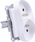 Prizë dyshe Schneider Electric Sedna Design GN.2-KR.Z/U, me tokëz, e bardhë