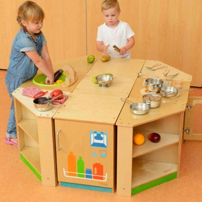 Lavaman loje Masterkidz Sink, prej druri, legen plastik, jeshile natyrale