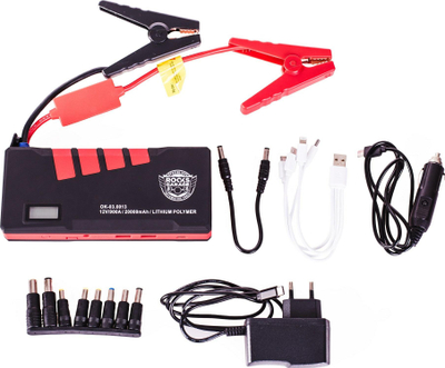 Starter emergjence ROOKS OK-03.0013, 20000mAh, 900A, i zi me të kuqe