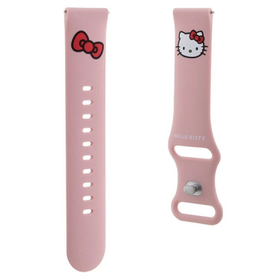 Rrip për smartwatch Hello Kitty Kitty Head, silikon, 20 mm, rozë