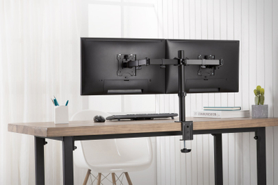 Држач за маса за монитори Digitus DA-90400, за 2 монитори 15"-32", ергономско прилагодување, црна