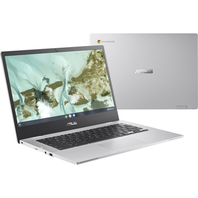 Лаптоп Asus Chromebook CX1, 14\", 4 GB RAM, 64 GB SSD, Intel Celeron N3350, Intel HD Graphics 500, сребрен