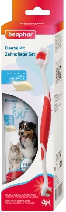 Сет за заби Beaphar Dental Kit, четка и паста за заби, за кучиња и мачки