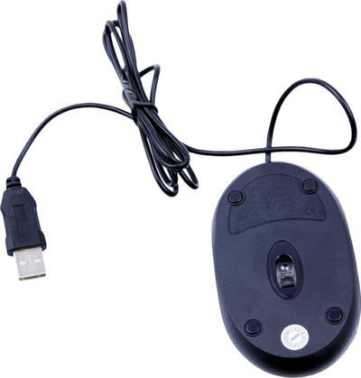 Maus optik AK190, me kabllo USB, 800 DPI, i zi