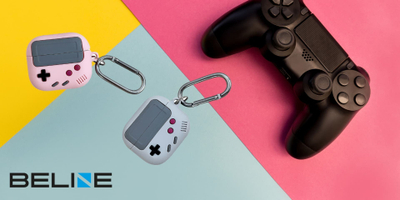 Mbulesë silikoni Beline për AirPods 1 dhe 2 Gamer, me karabinë, gri