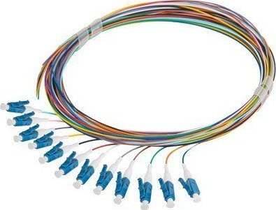 Pigtail fibër optike Lanberg SM LC UPC, set 12x2m, OS2 G657A1, shumëngjyrësh