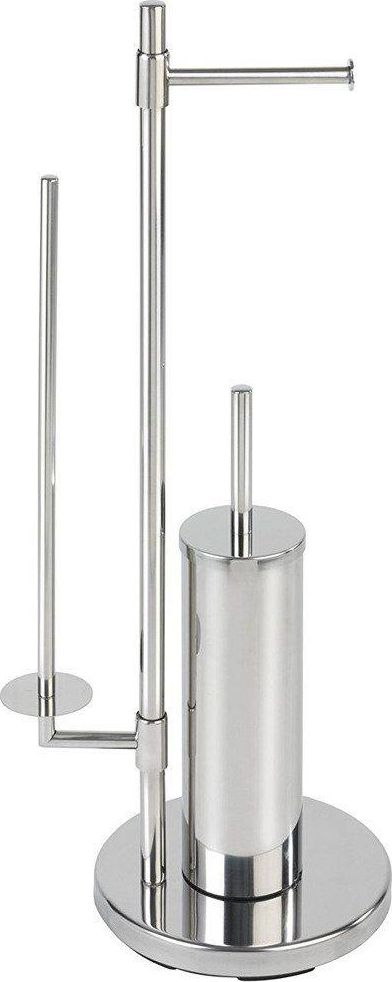 Stendë tualeti Wenko Universalo, mbajtëse letre dhe furçë, çelik inox, argjendtë