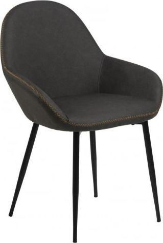 Karrige me mbështetëse krahu Home24 Kia, set 2 copë, metal, e zezë