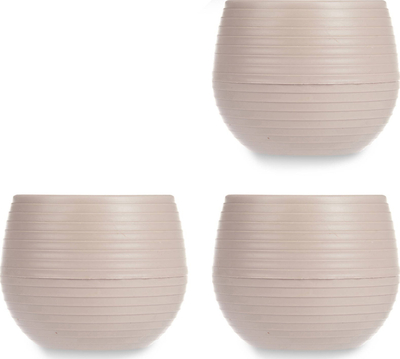 Set vazo plastike vetëujitëse Arte Regal, 14 cm, 3 copë, bezhë