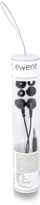 Kufje Eminent Ewent EW3584, in ear, me kabllo 3.5mm, të zeza