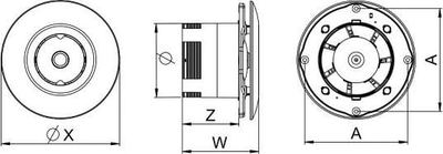Ventilator banjoje Awenta WXO100V, tavanor, 12V, i bardhë