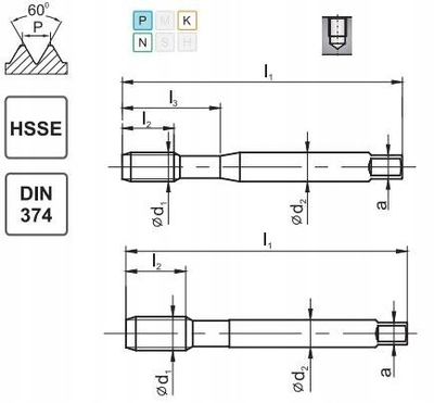 Çekiç-filete FANAR HSSE 800, UNF 1/2-20, DIN 374C