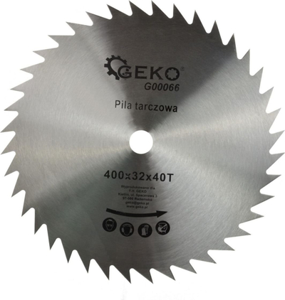 Disk prerës druri Geko G00066, 400x32mm, 40 dhëmbë, metalik