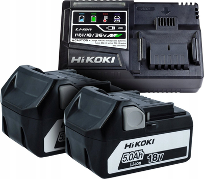 Set karikues me bateri Hikoki UC18YSL3, 2x 5Ah 18V Li-ion, i zi