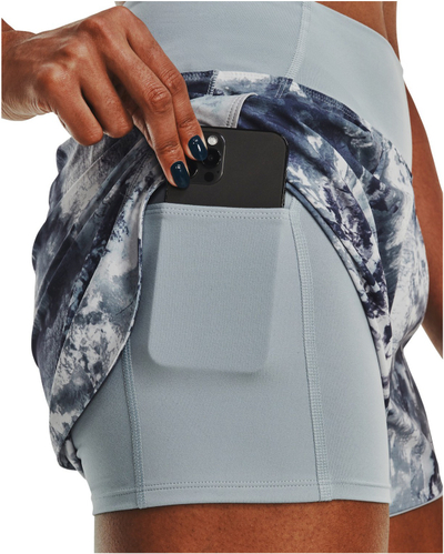 Кратки тренинг шорцеви за жени Under Armour UA Train Anywhere 2n1 Print, 2 во 1, со принт, сини