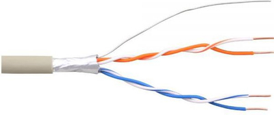 Kabllo telefonike InLine 69980, 4 bërthama 2x2x0.6mm, e ekranizuar, 100m