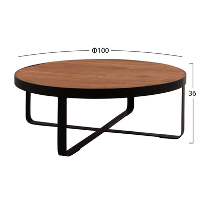 Tavolinë për kafe Atharva dru akacie Ø100×36 cm (HM8461.11)