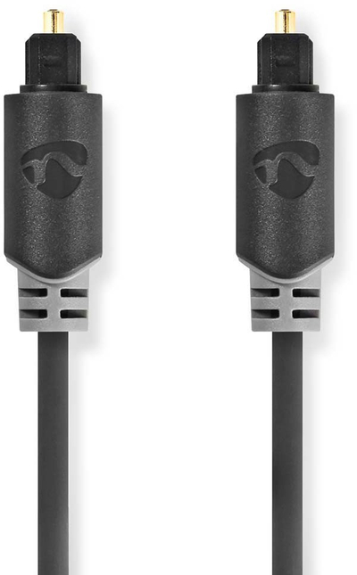 Kabllo audio digjitale optike Nedis, TOSLINK, 5m, antracit