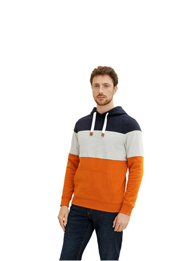 Duks Tom Tailor Regular Fit, i portkalltë/kaltër/hirtë