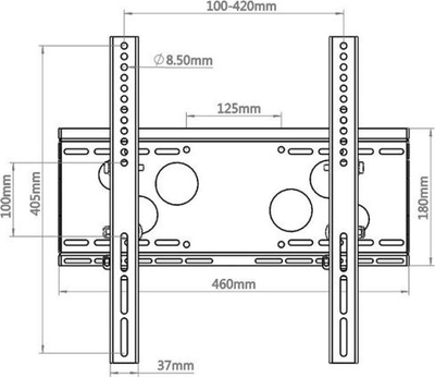 Mbajtëse muri TV Hagor WH 50, 32-55", VESA 400x400, e zezë