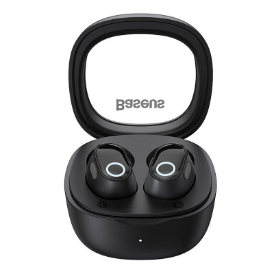 Kufje Bluetooth Baseus WM02 TWS, pa tela, me kuti karikimi, të zeza