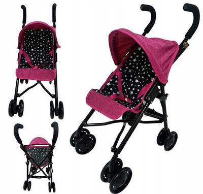 Karrocë për kuklla MARIOTOYS Lightweight Buggy, e palosshme, me rripa sigurie, shumëngjyrëshe