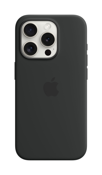 Маска Apple за iPhone 15 Pro Silicone Case со MagSafe, Black