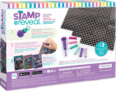 Set kreativ Make It Real Stamp to Reveal 3 personazhe, 3 postera, multikolor