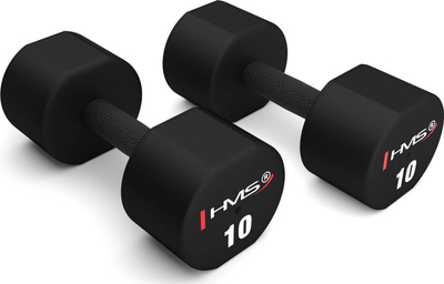Çift dumbaell poliuretani HMS HPT10, 10 kg, për stërvitje
