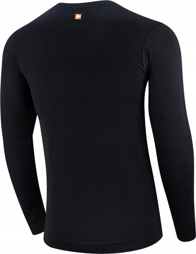 Bluzë termo Brubeck Outdoor Wool Merino Pro, me mëngë të gjata, madhësia XL, e zezë